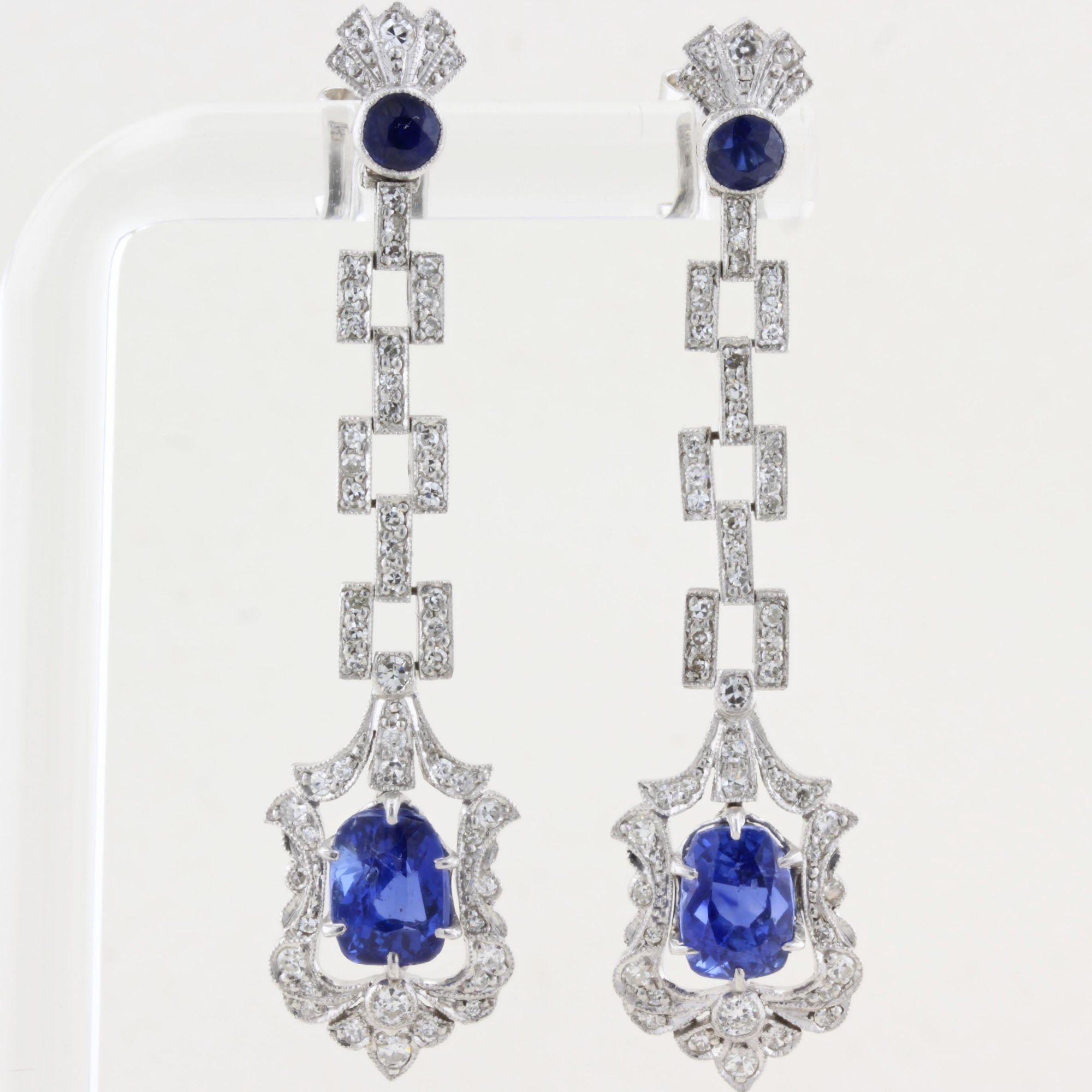Rare Antique Natural Sapphire Drop Earrings
