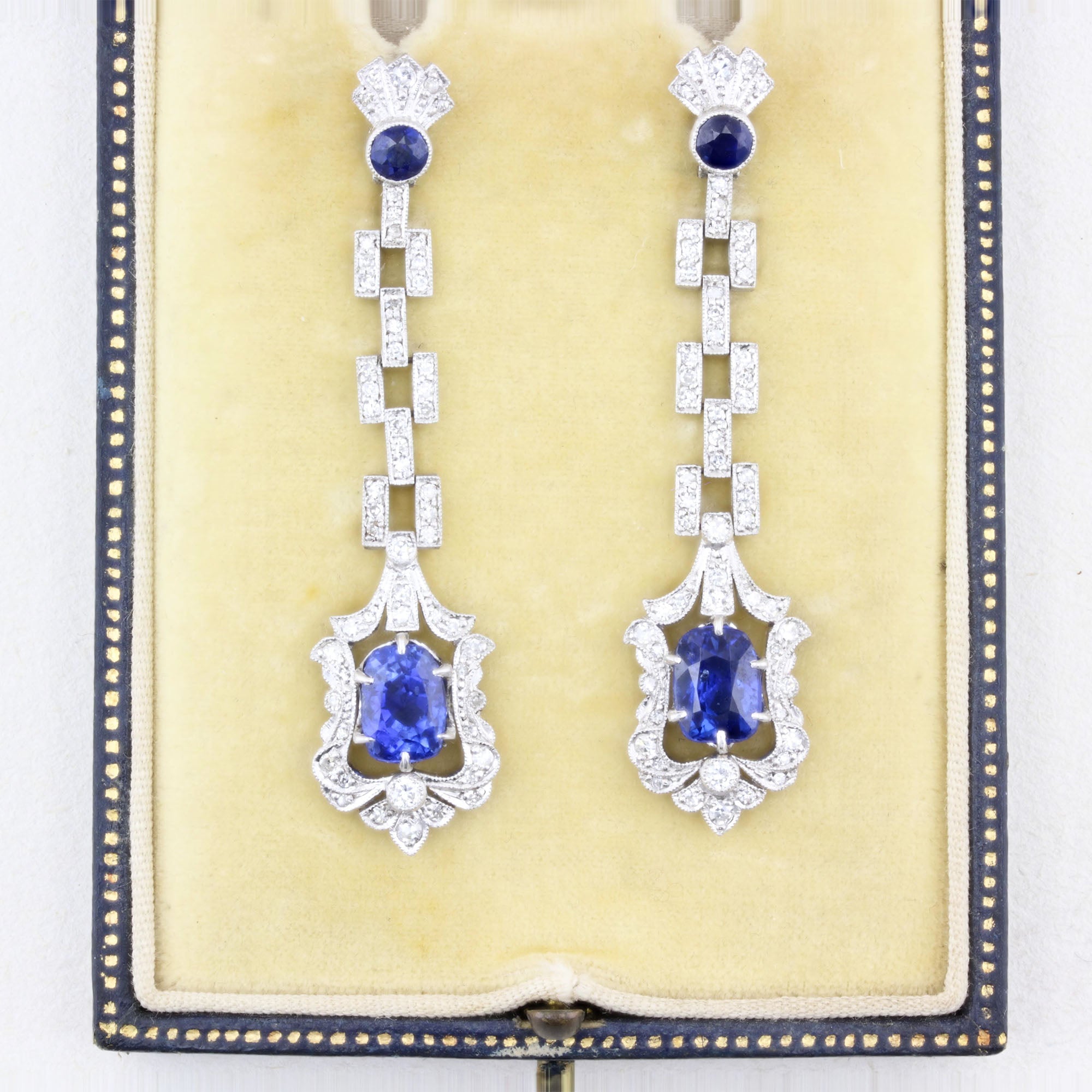 Rare Antique Natural Sapphire Drop Earrings