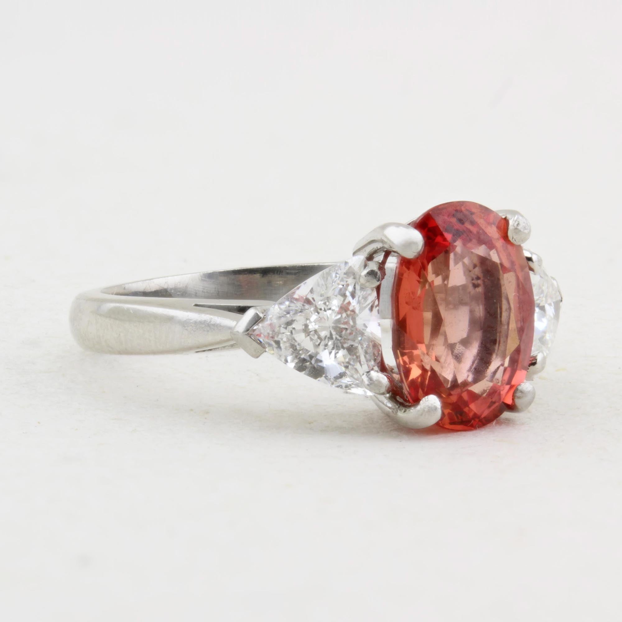 Padparadscha Sapphire and Diamond Trilogy