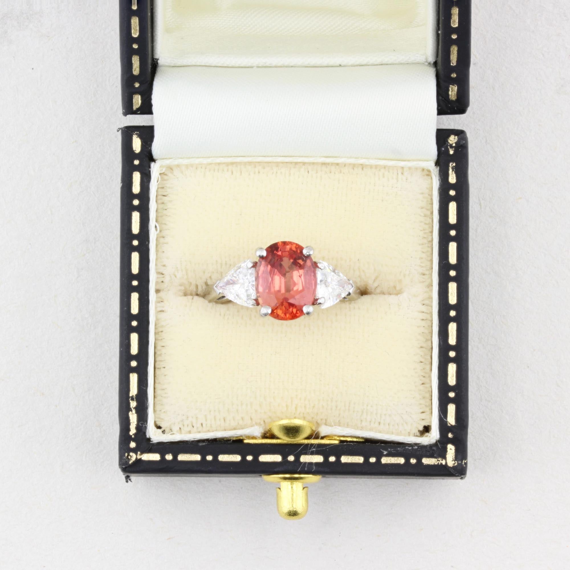 Padparadscha Sapphire and Diamond Trilogy