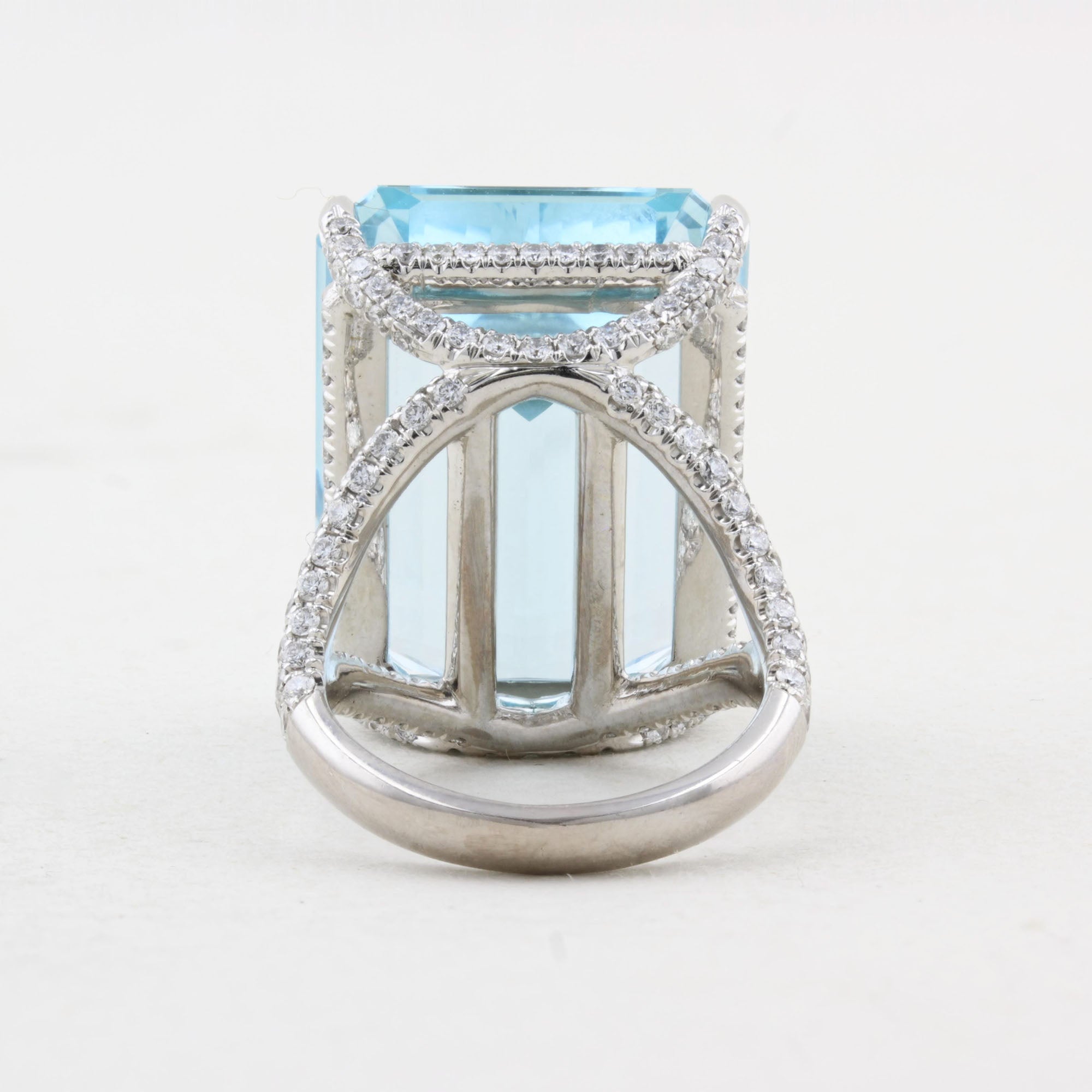 30ct Aquamarine and Diamond Cocktail Ring