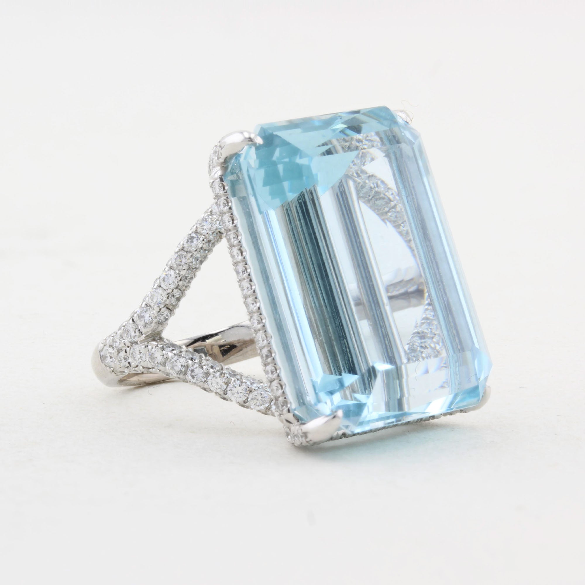 30ct Aquamarine and Diamond Cocktail Ring