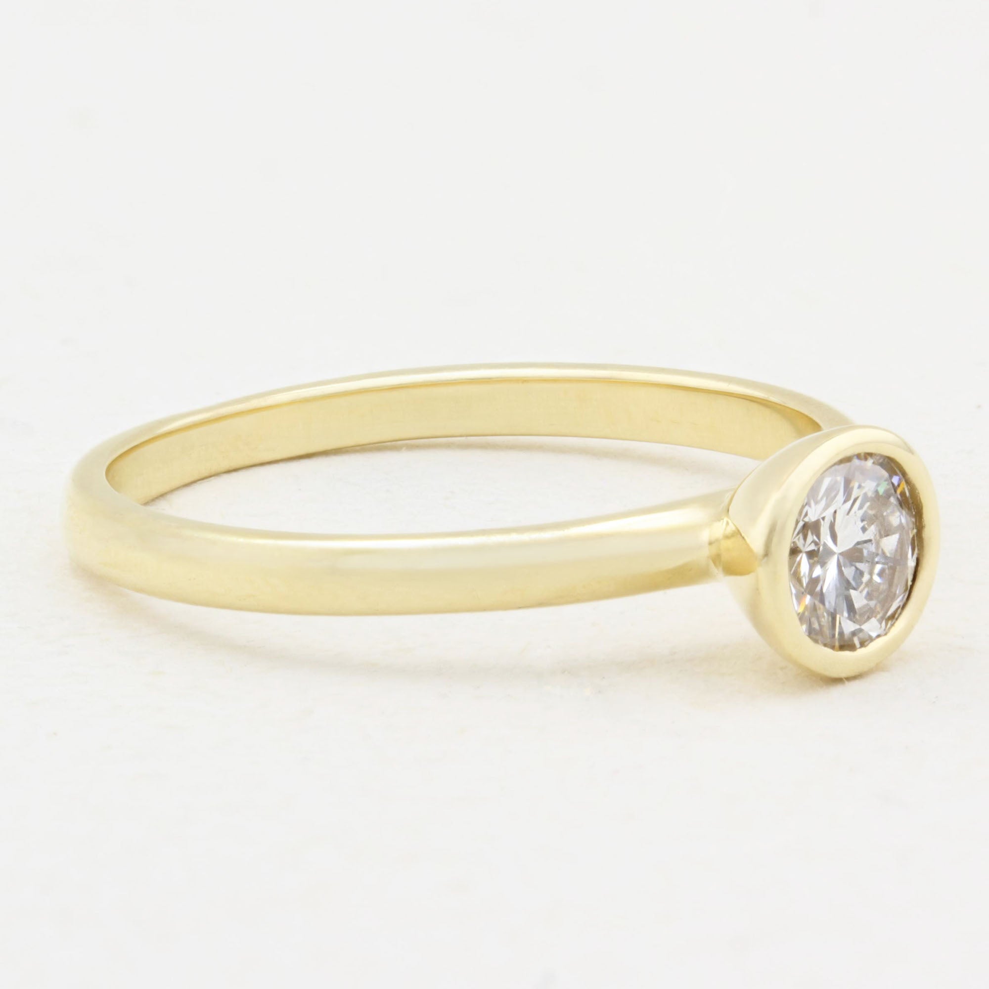 0.60ct Diamond Rubover Solitaire Ring