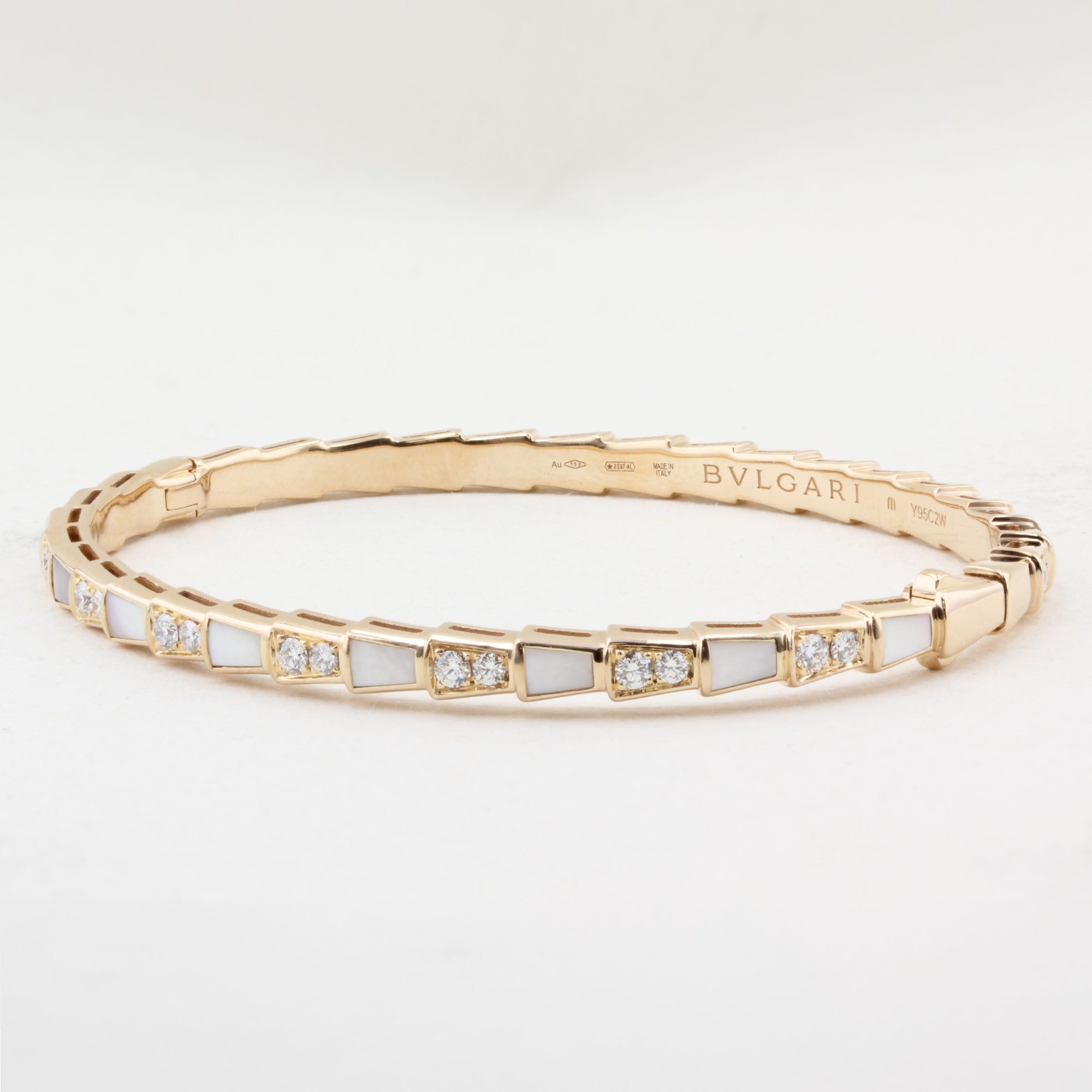 Bvlgari Serpenti Viper Diamond Mother of Pearl Gold Bracelet