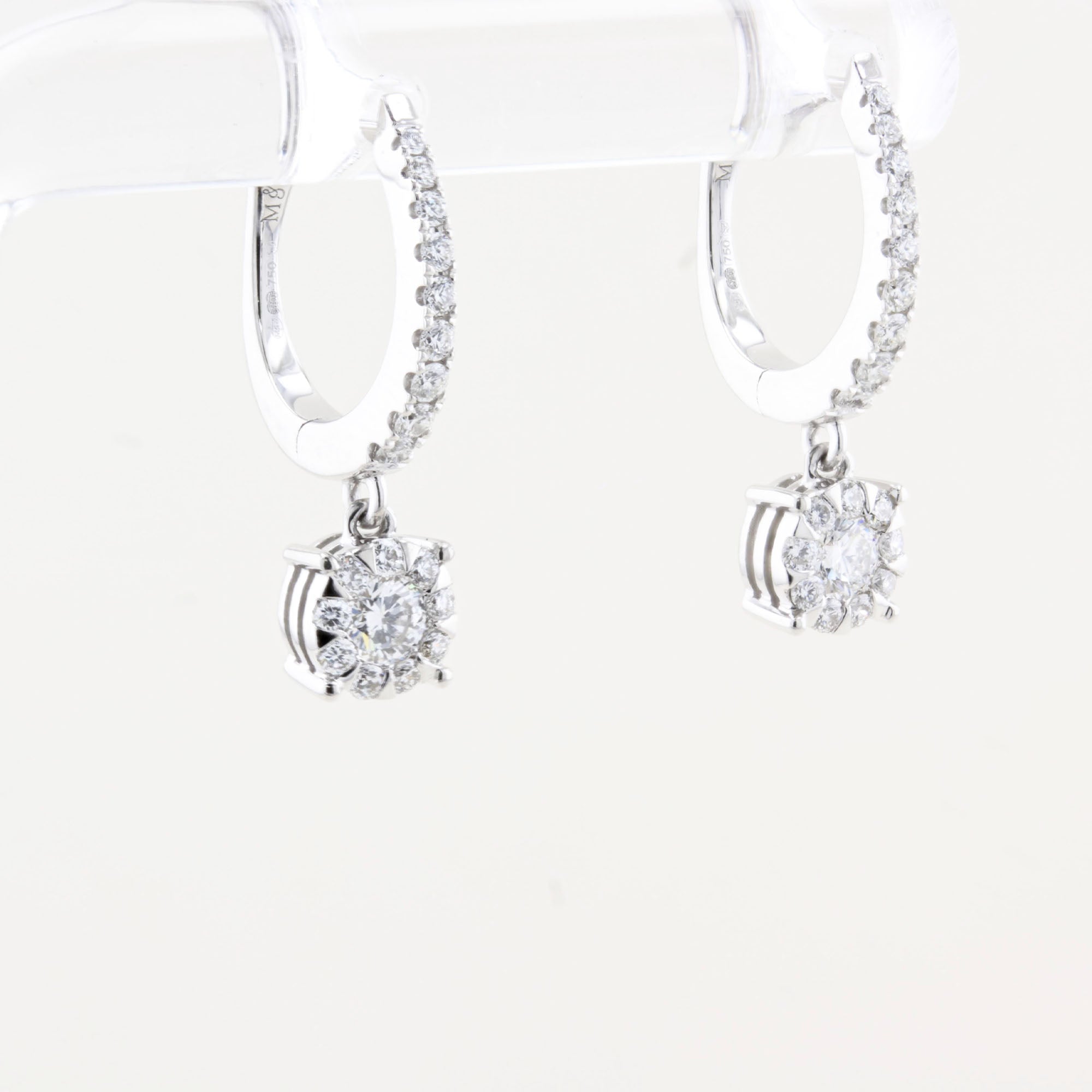Mappin & Webb Diamond Hoop Drop Earrings