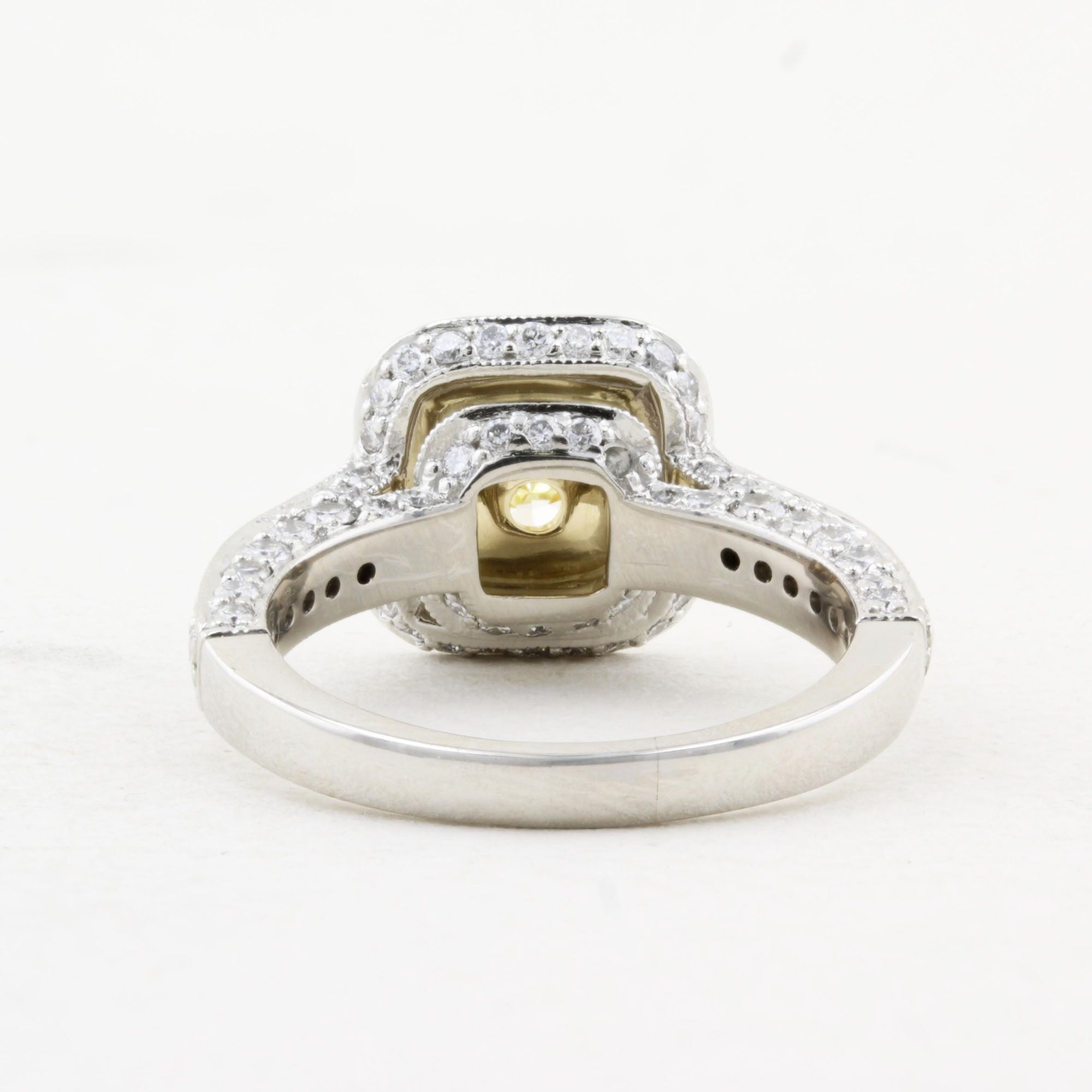 1.70ct Natural Fancy Yellow Diamond Cluster Ring