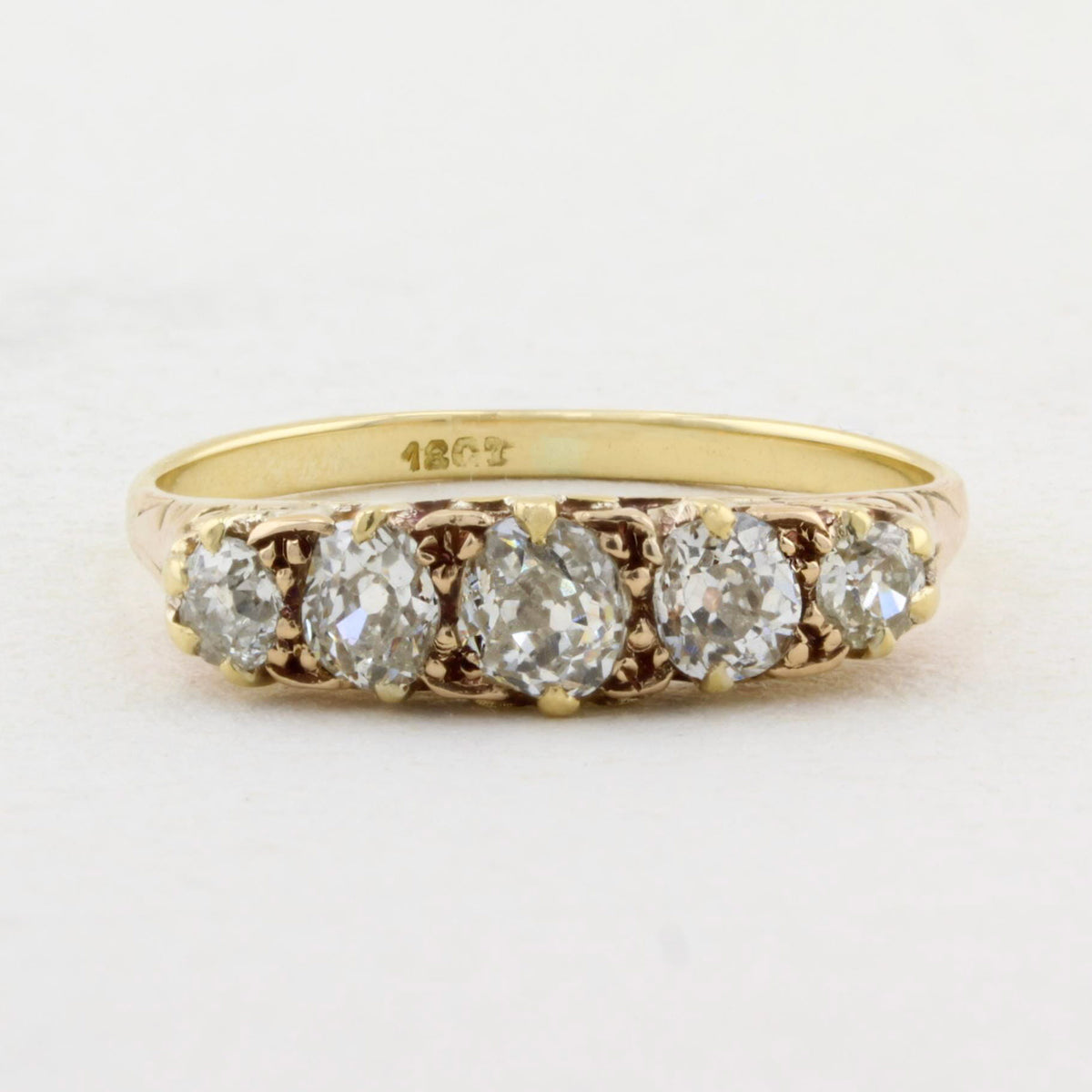 Vintage Old Cut Diamond Five Stone Ring