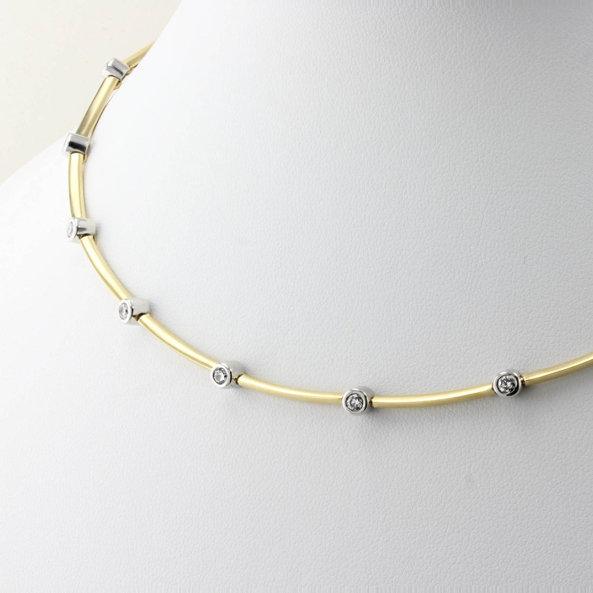 Tiffany & Co. Diamond Bezel Link Necklace