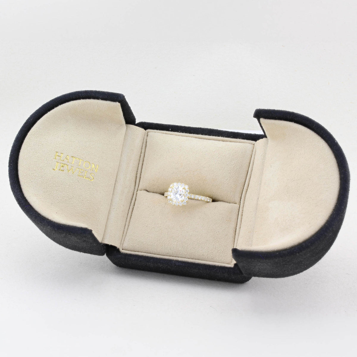 1.01ct Cushion Cut Diamond Cluster Ring