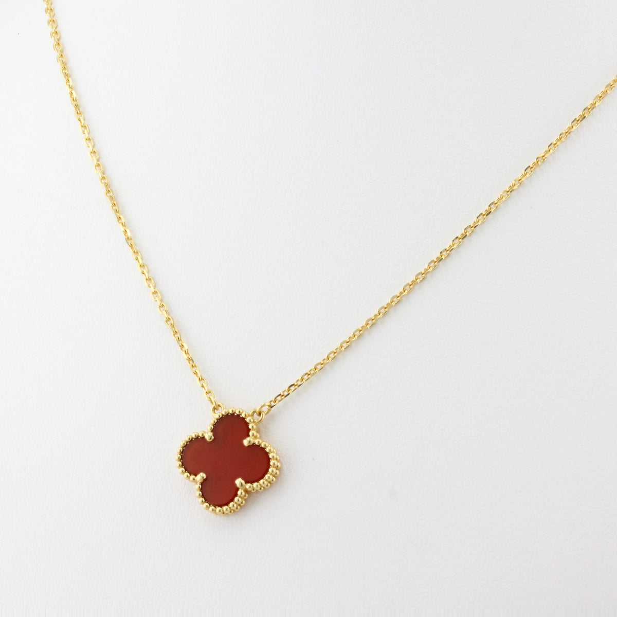 Van Cleef & Arpels Carnelian Alhambra Pendant
