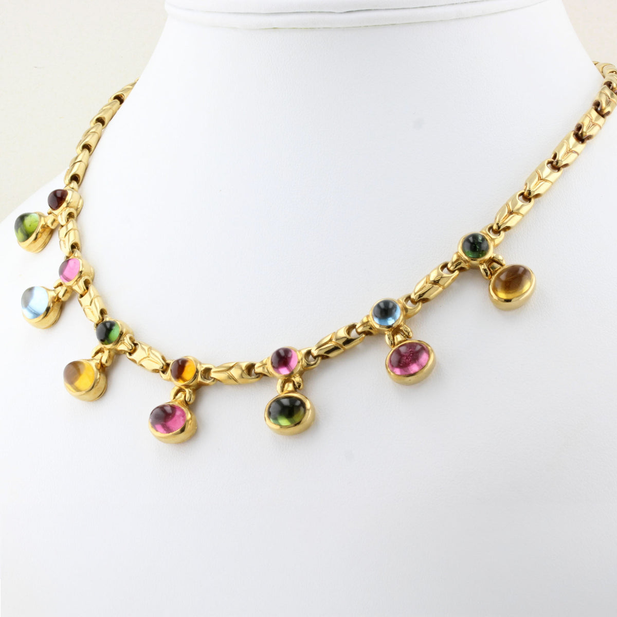 Vintage Bulgari Passo Doppio Gem Set Necklace