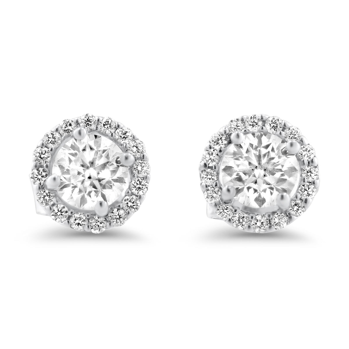 Diamond Halo Stud Earrings