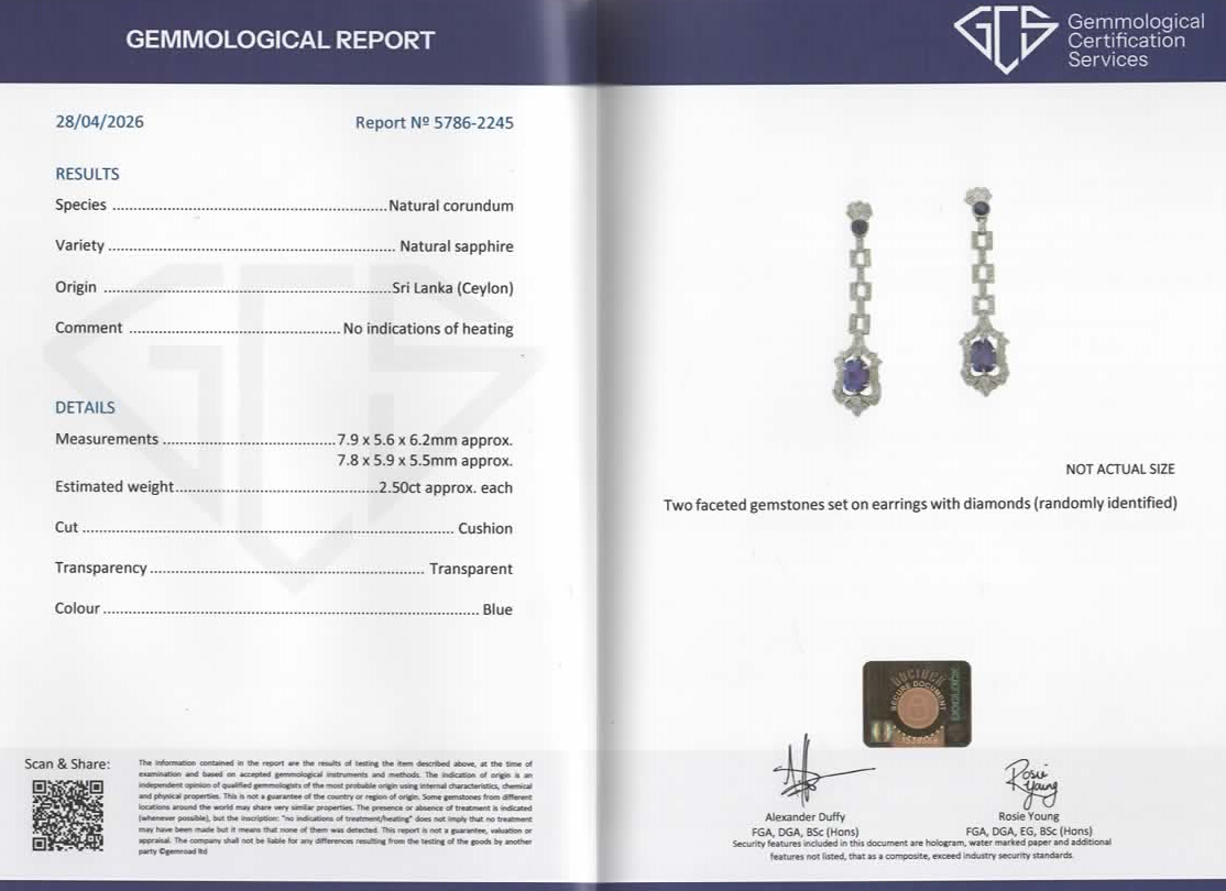 Rare Antique Natural Sapphire Drop Earrings