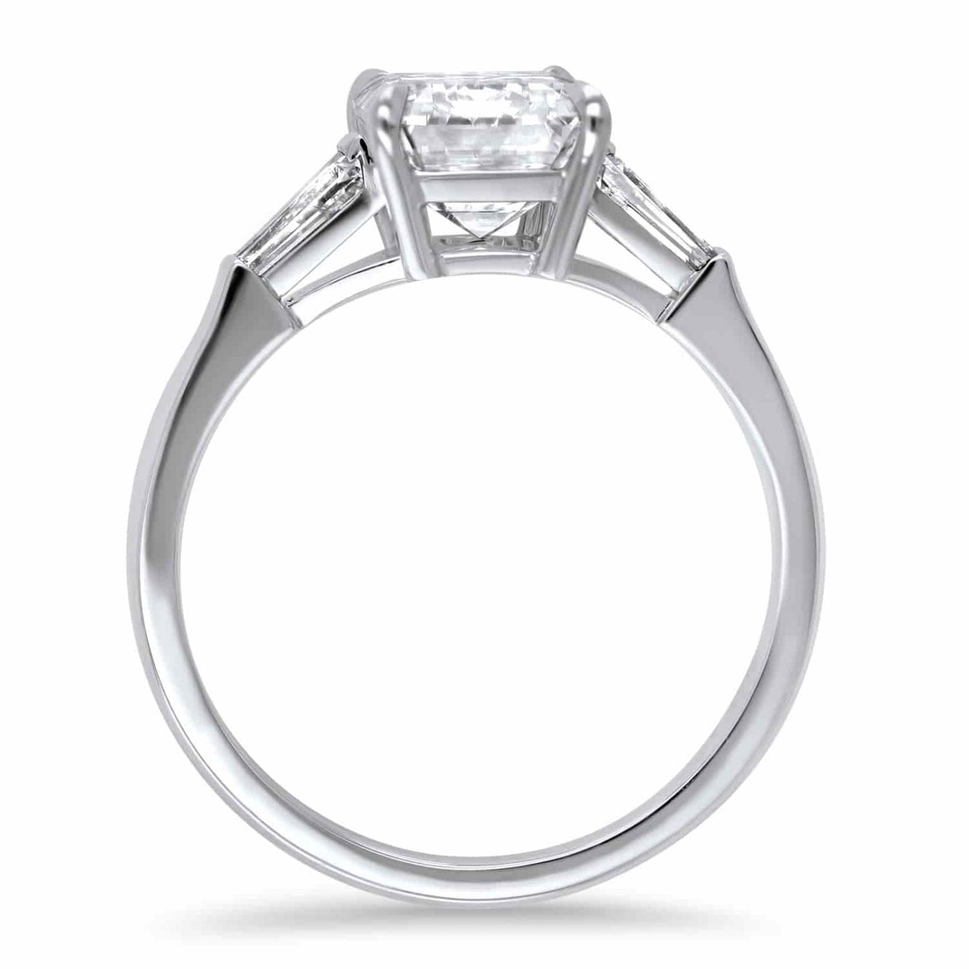 Lumine Emerald Cut Diamond and Baguette Shoulders Engagement Ring