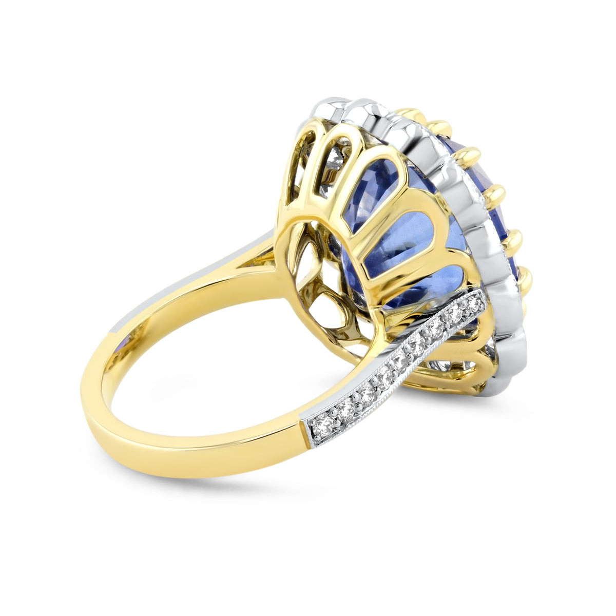 Lumine Sapphire and Diamond Cluster Ring