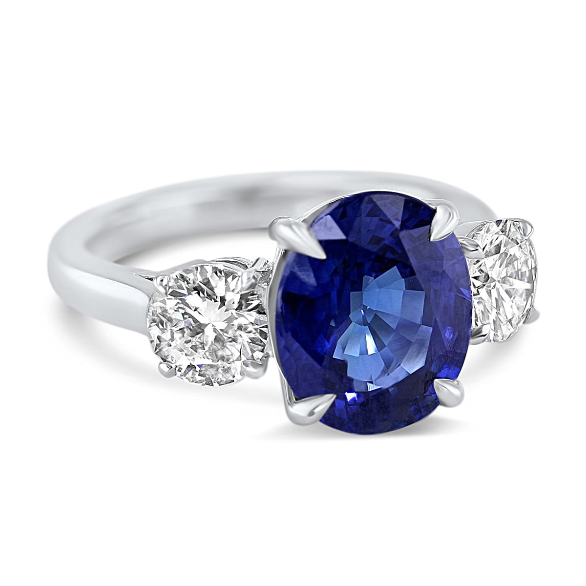 Lumine Sapphire and Diamond Three Stone Ring