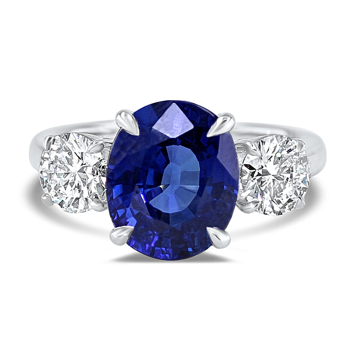 Lumine Sapphire and Diamond Three Stone Ring