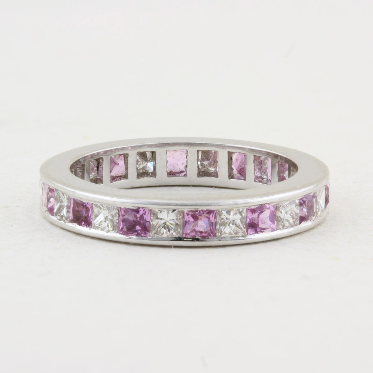 Pink Sapphire and Diamond Eternity Ring