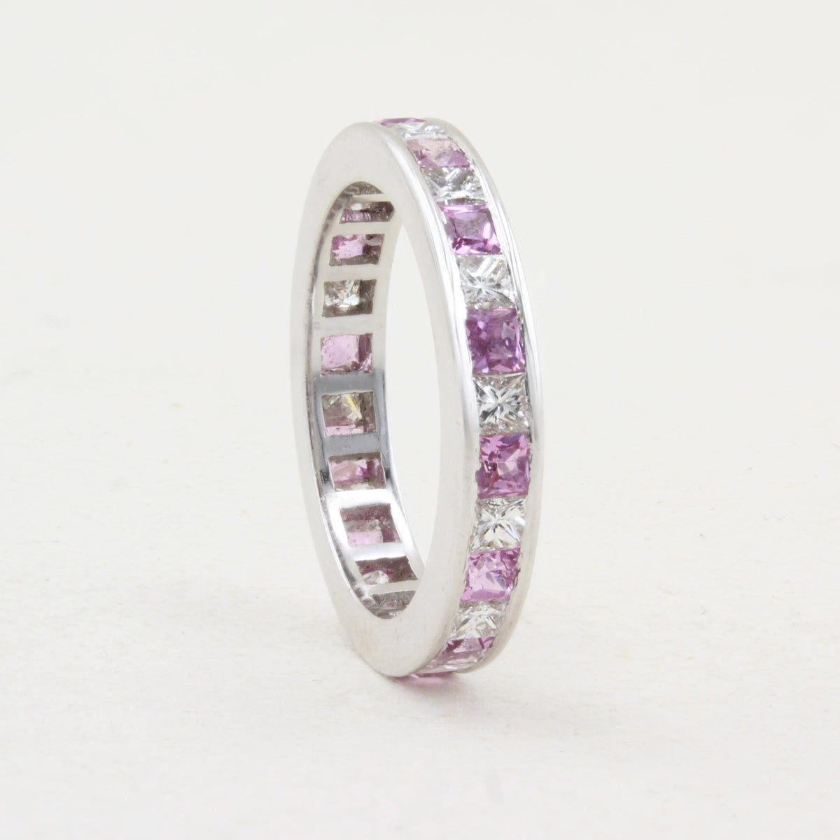 Pink Sapphire and Diamond Eternity Ring