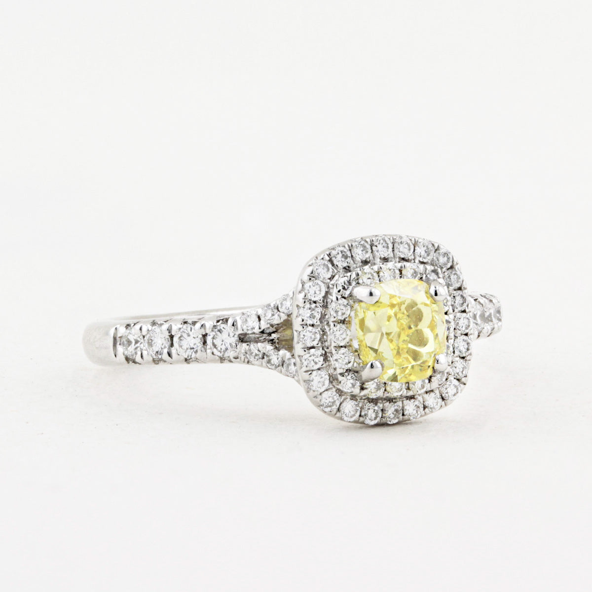 Fancy Yellow Diamond Cluster Ring