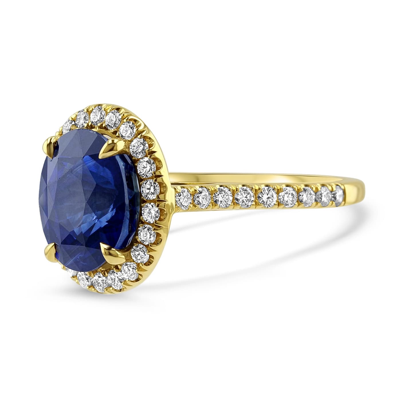 Oval Sapphire Halo Dress Ring