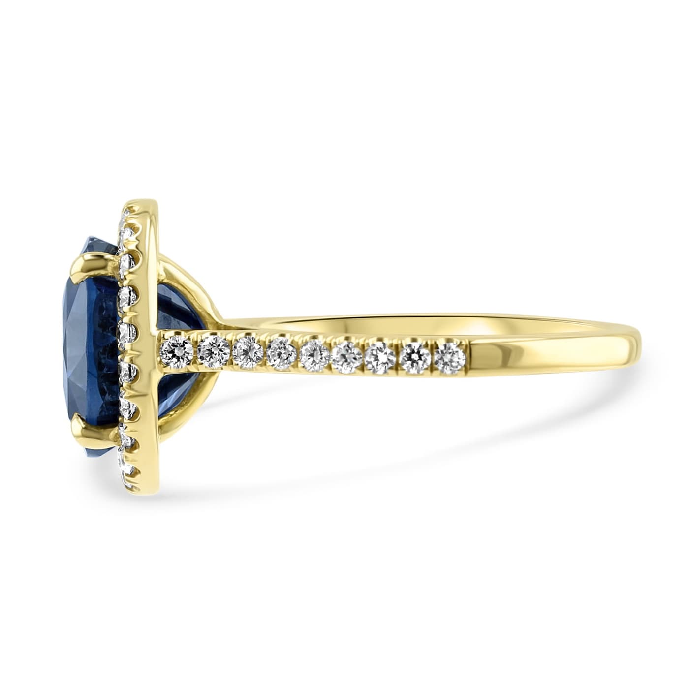 Oval Sapphire Halo Dress Ring