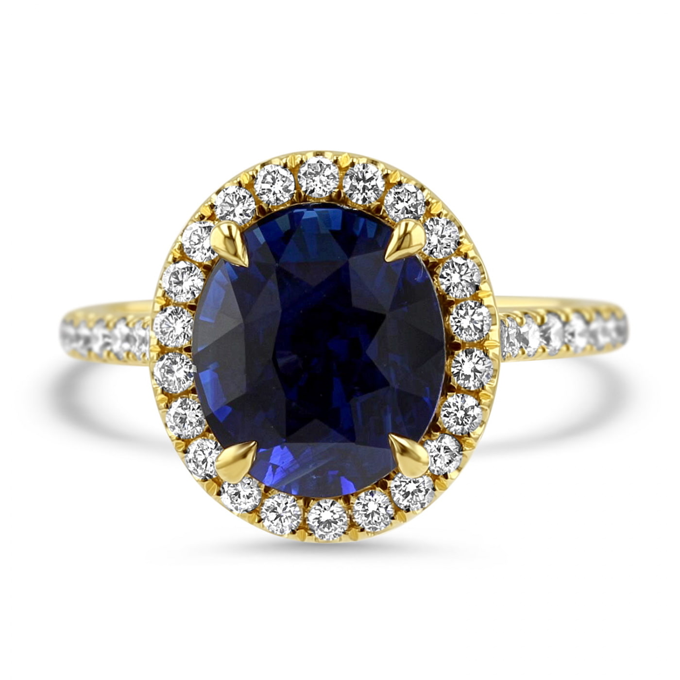 Oval Sapphire Halo Dress Ring