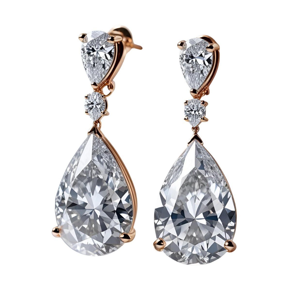 Pear Shape Diamond Drop Earrings