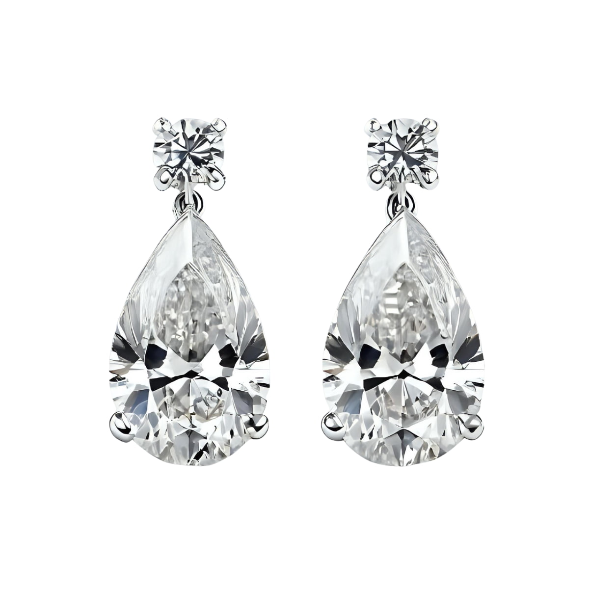Pear Shape Diamond Drop Earrings