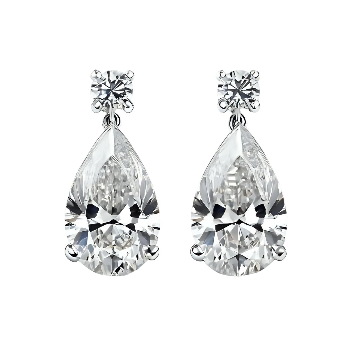 Pear Shape Diamond Drop Earrings