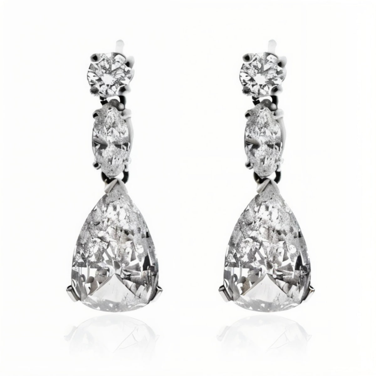 Pear Shape Diamond Drop Earrings
