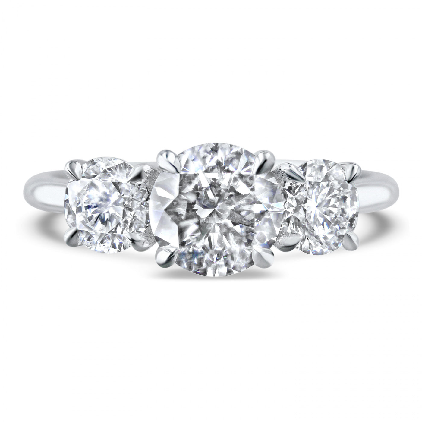 Lumine Three Stone Diamond Engagement Ring