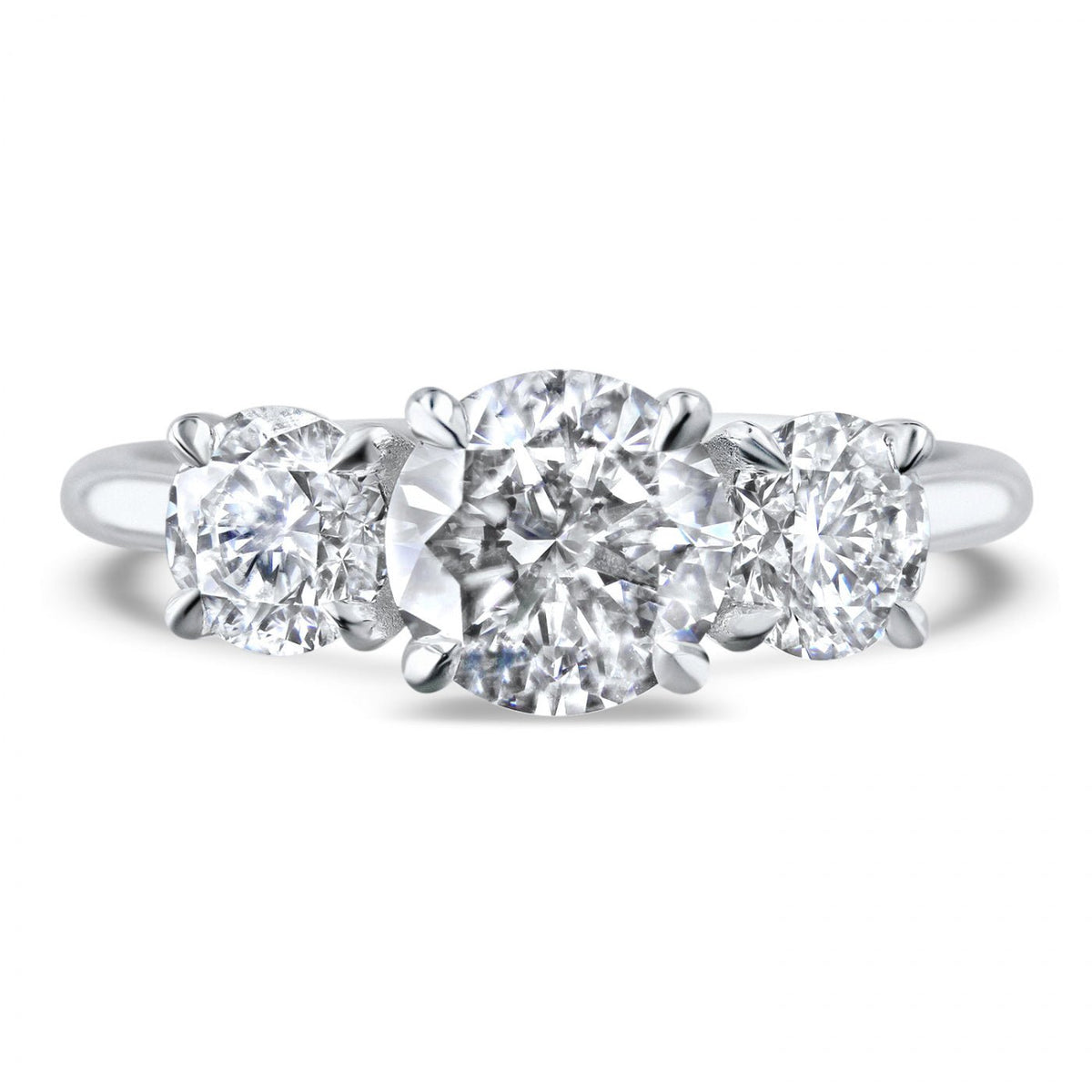 Lumine Three Stone Diamond Engagement Ring