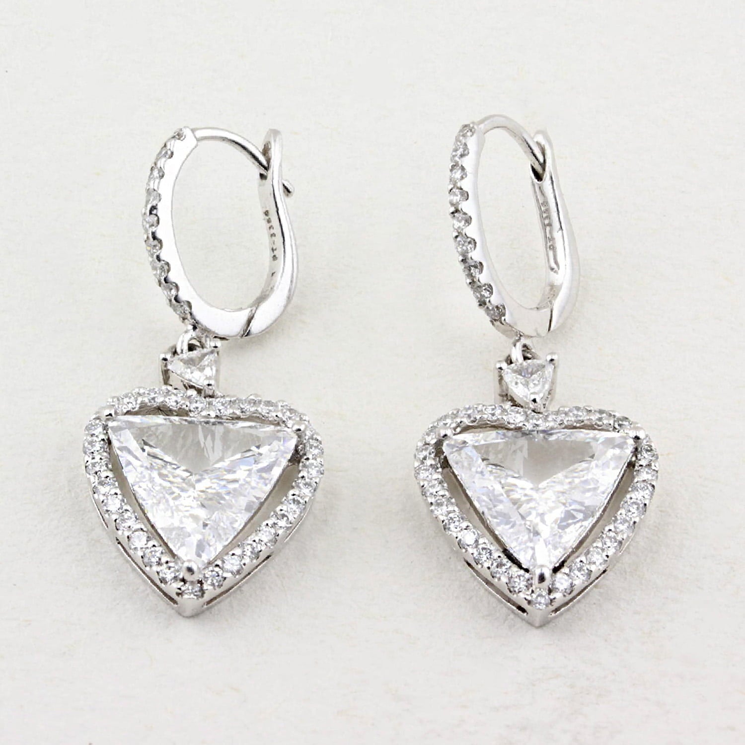 4.00ct Heart Shape Diamond Drop Earrings