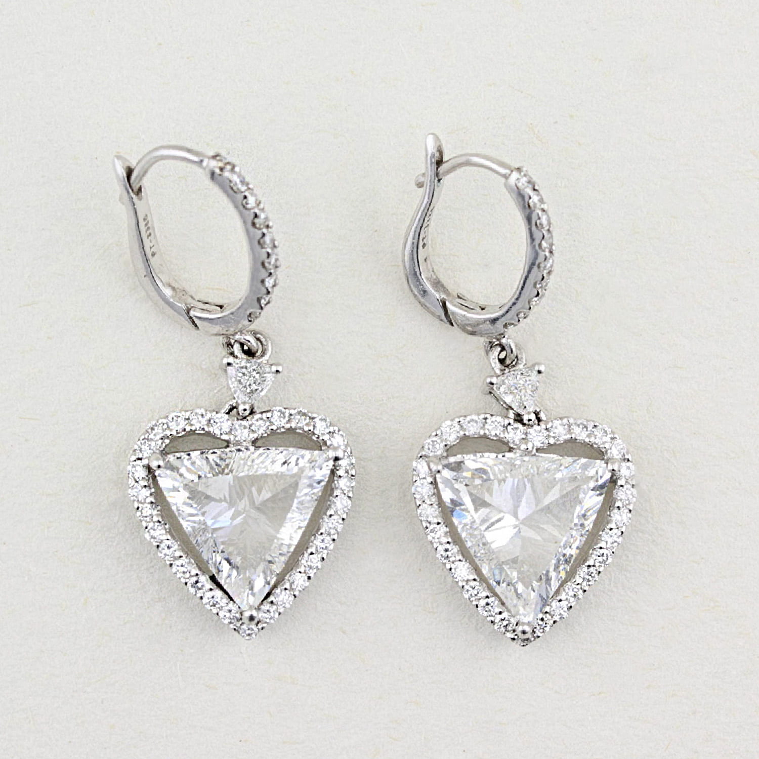 4.00ct Heart Shape Diamond Drop Earrings