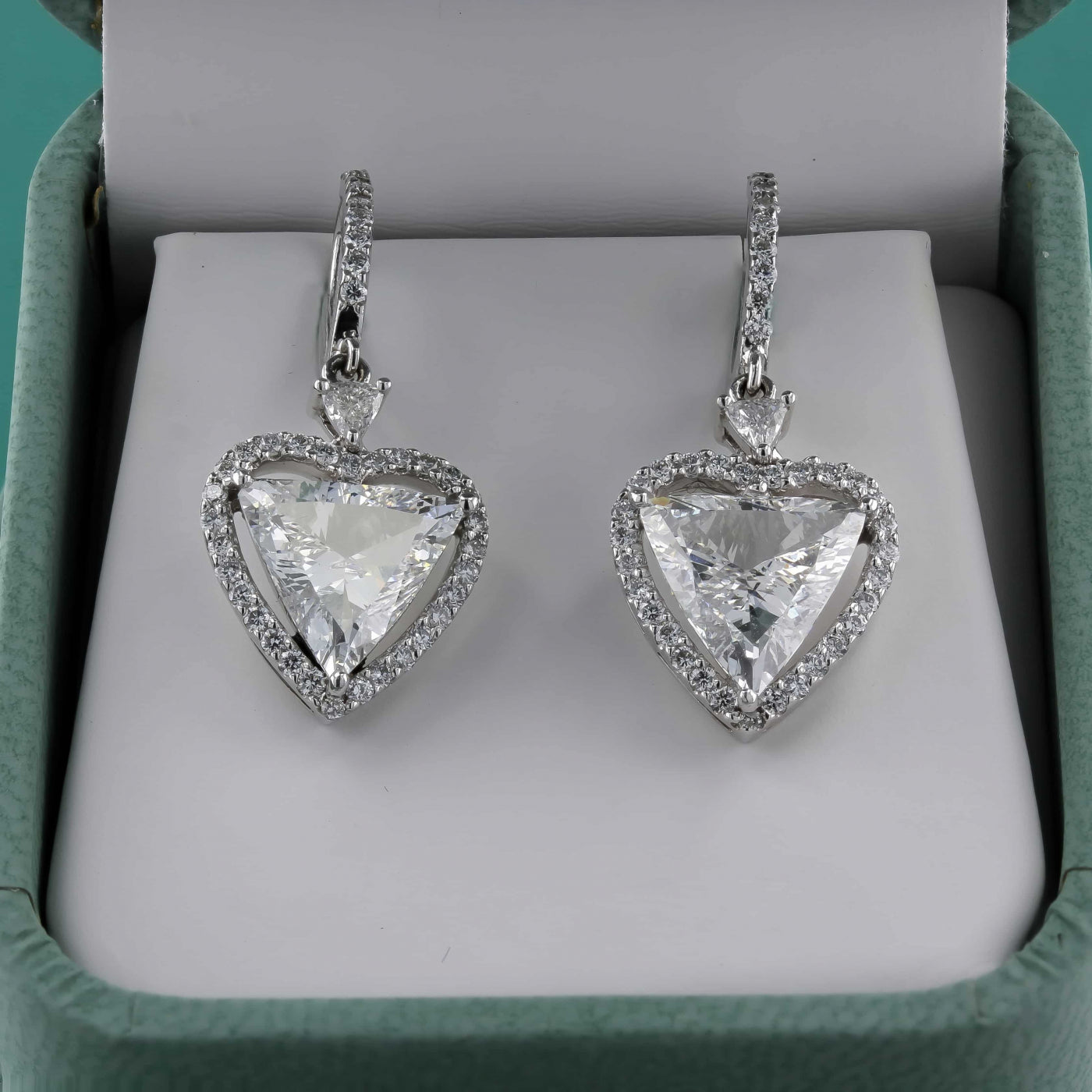 4.00ct Heart Shape Diamond Drop Earrings
