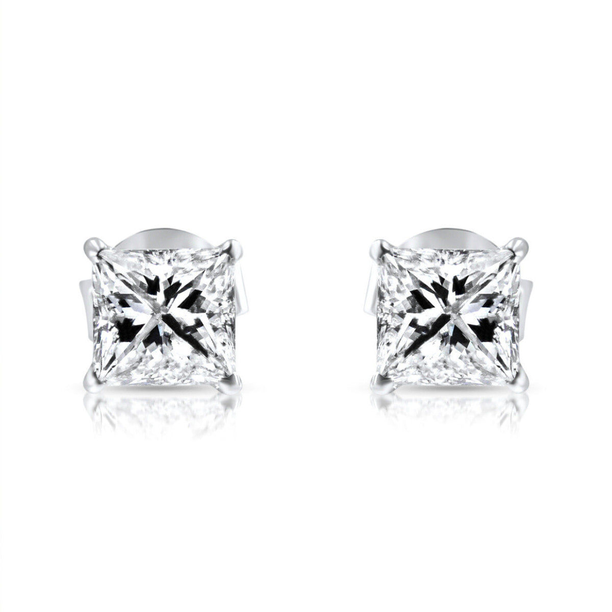 Princess Cut Diamond Stud Earrings