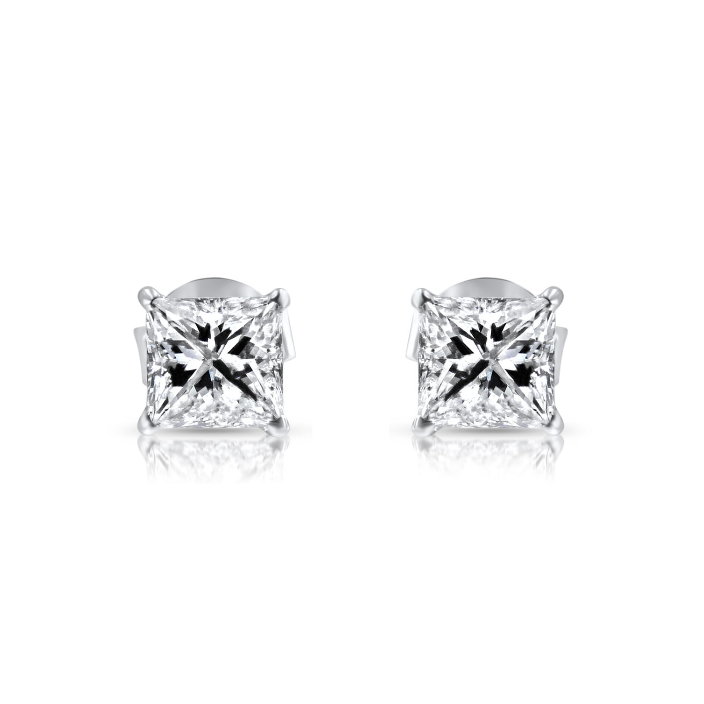 Princess Cut Diamond Stud Earrings