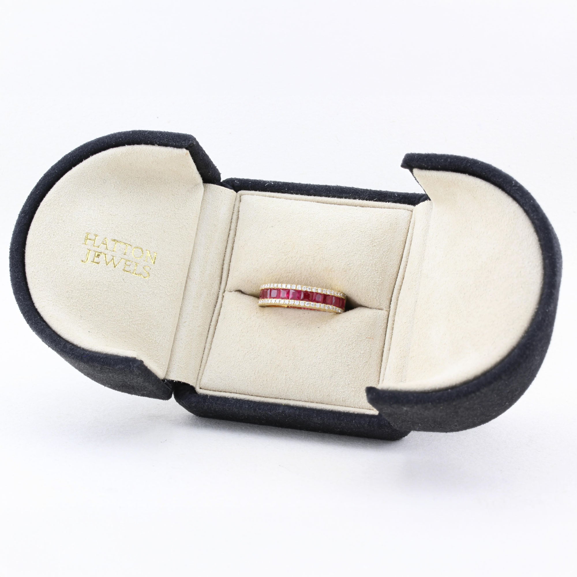 Ruby and Diamond Half Eternity Ring