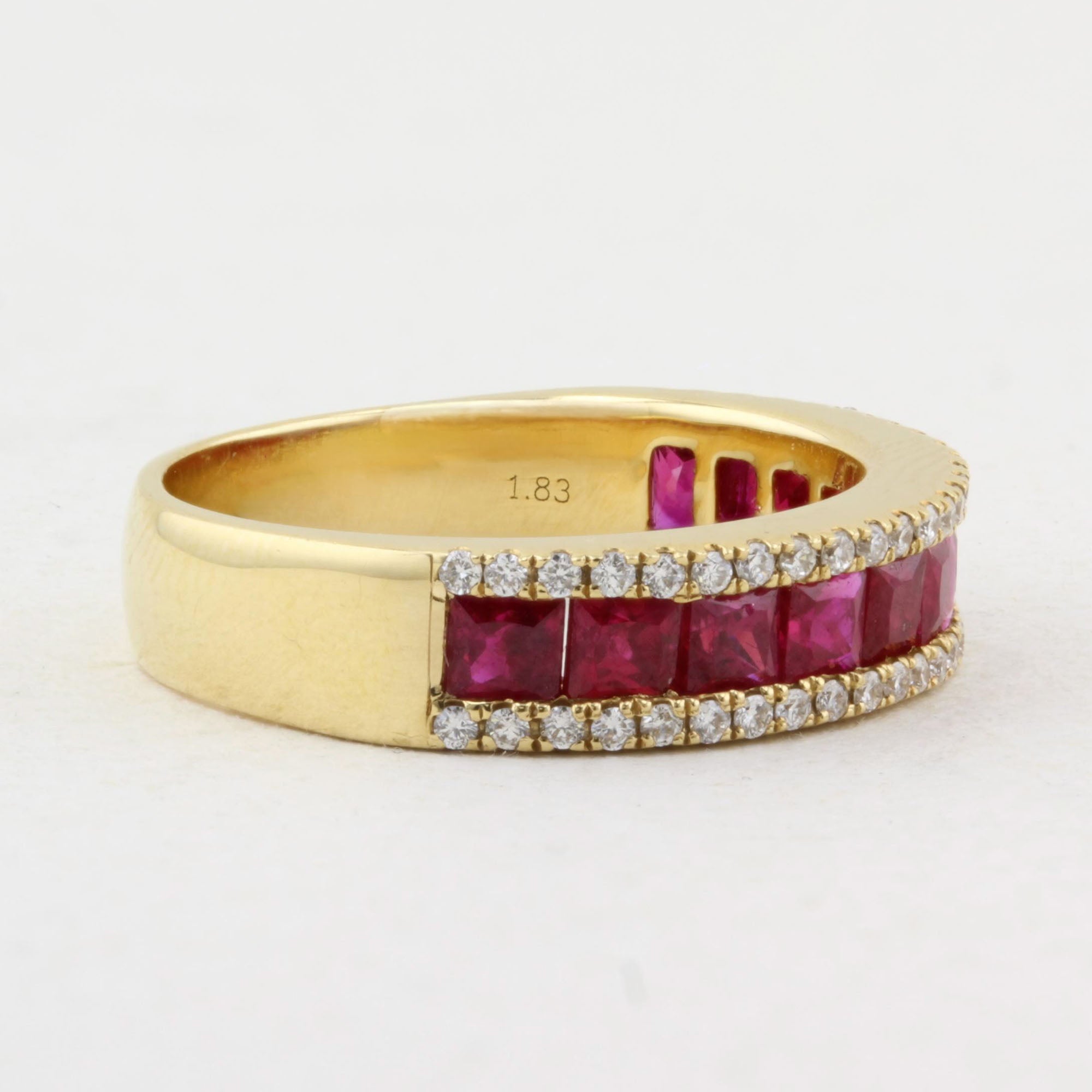 Ruby and Diamond Half Eternity Ring