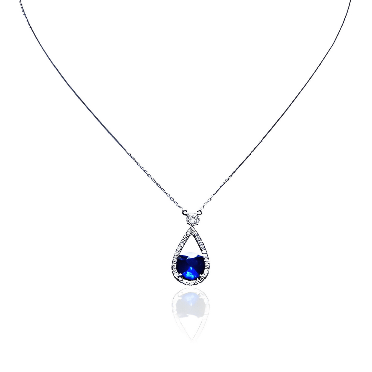 Sapphire and Diamond Cluster Necklace