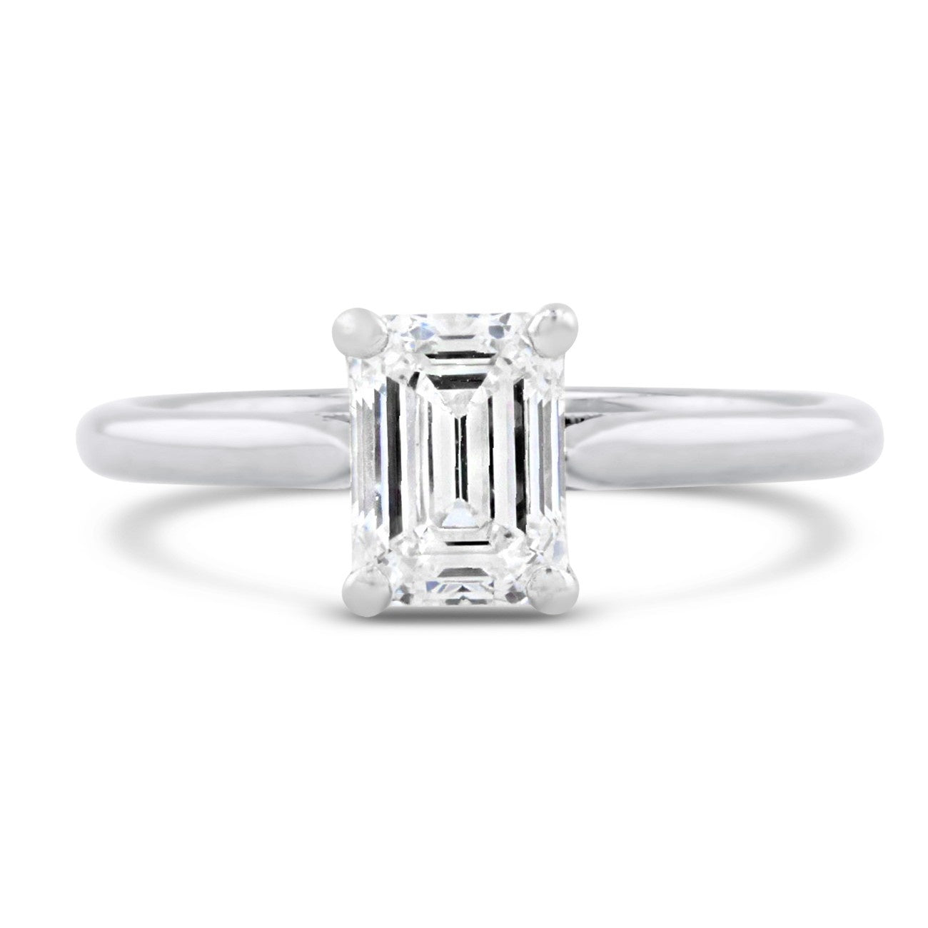 Timeless Emerald Cut Diamond Solitaire Engagement Ring