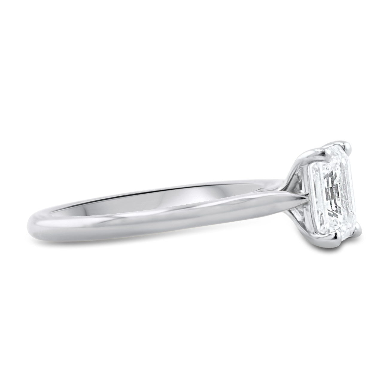 Timeless Emerald Cut Diamond Solitaire Engagement Ring