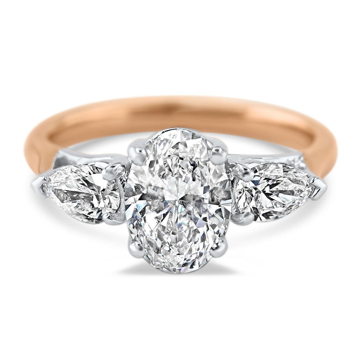 Unity Oval Diamond and Pear Shape Engagement Ring
