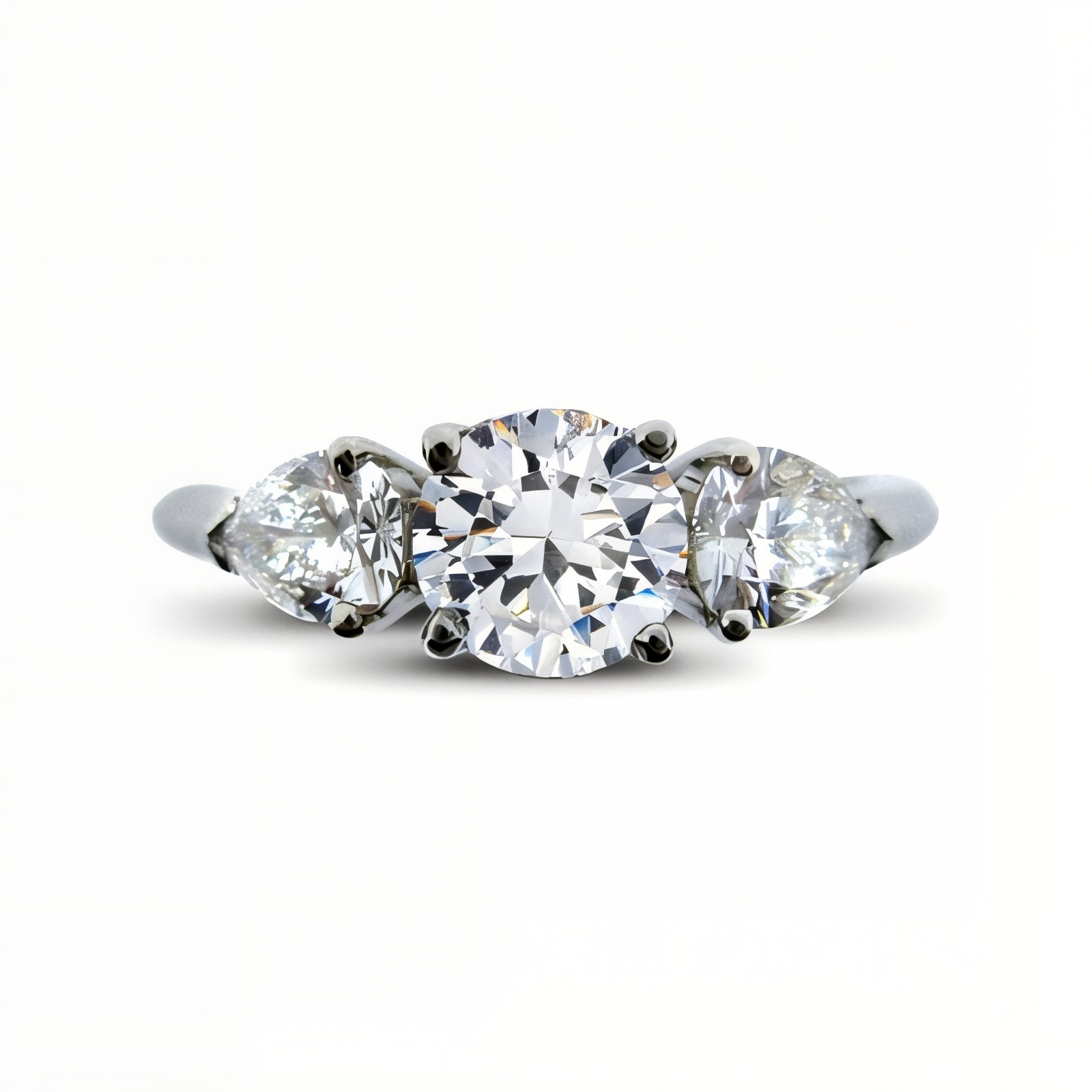 Unity Round Diamond and Pear Shape Engagement Ring