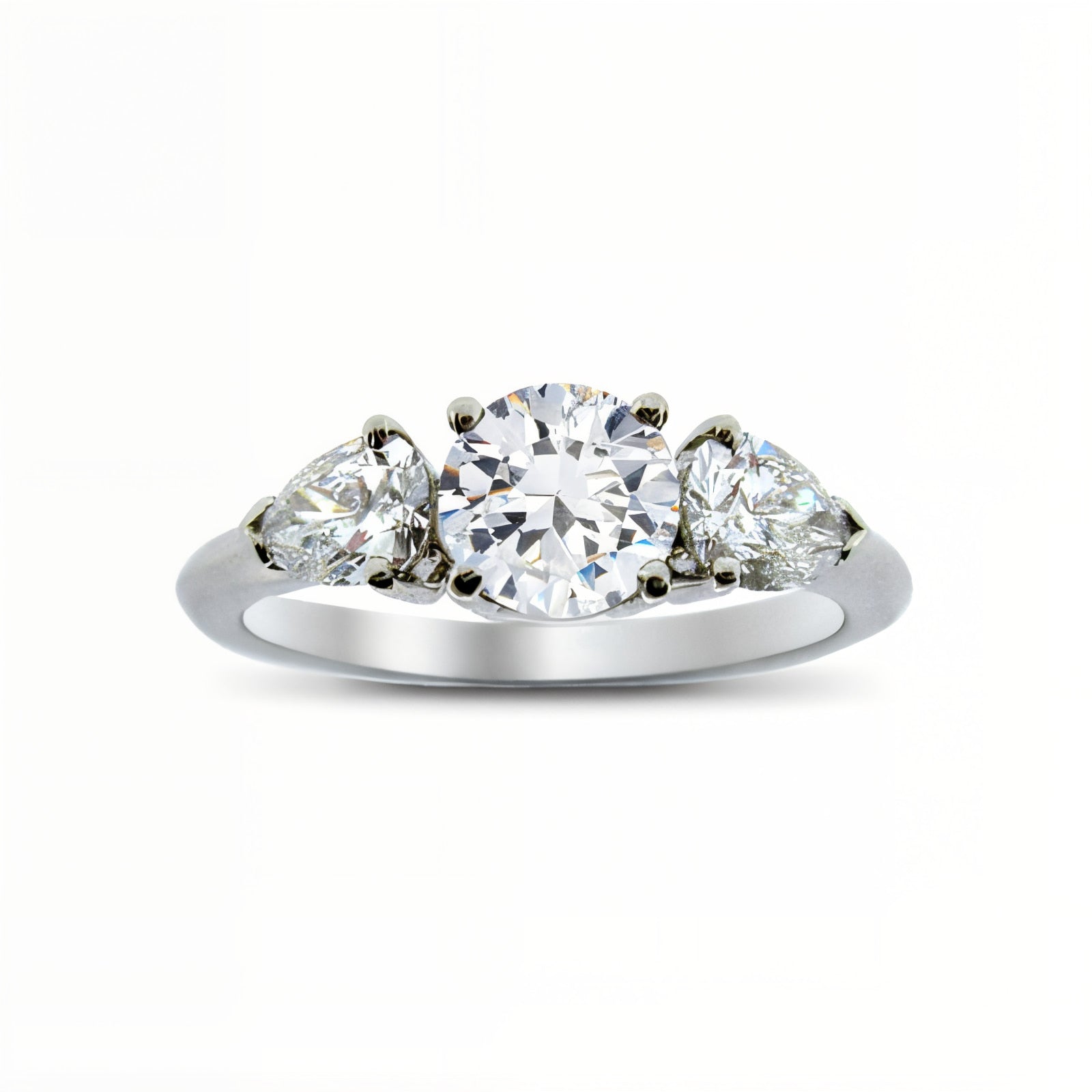 Unity Round Diamond and Pear Shape Engagement Ring