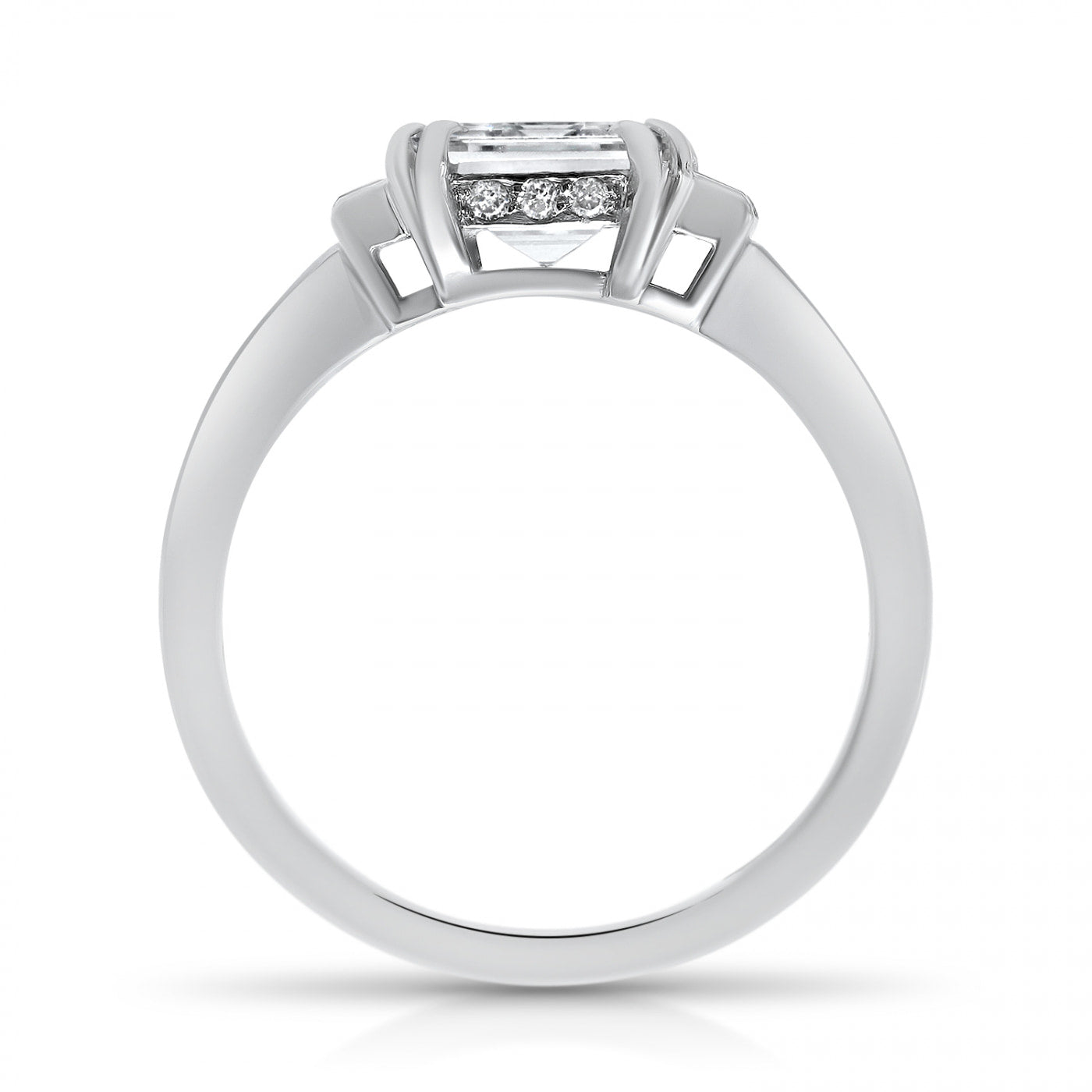 Unity Asscher Cut Three Stone Engagement Ring