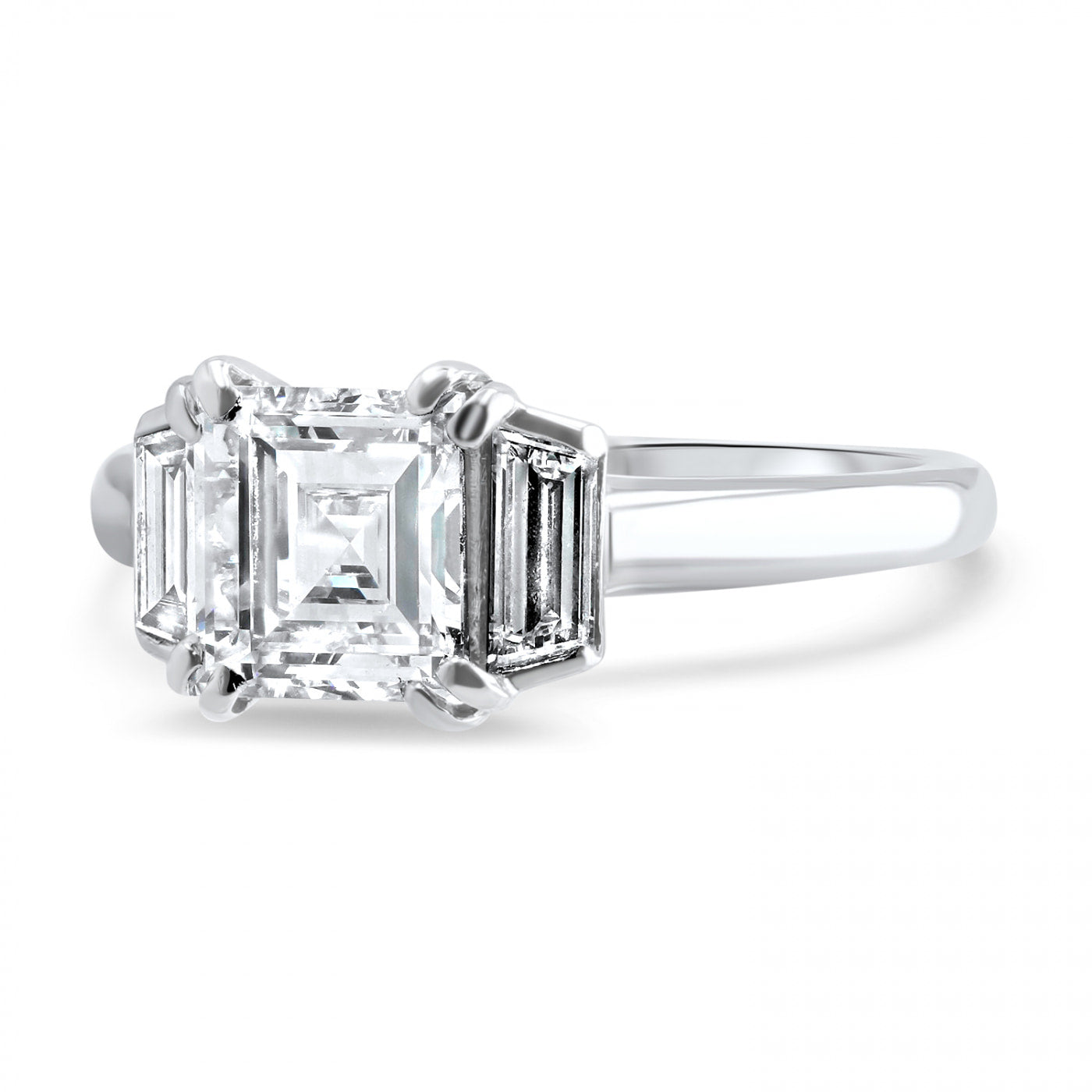 Unity Asscher Cut Three Stone Engagement Ring