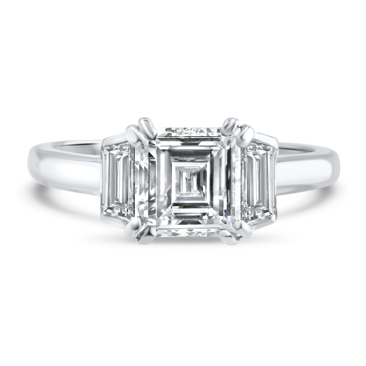 Unity Asscher Cut Three Stone Engagement Ring