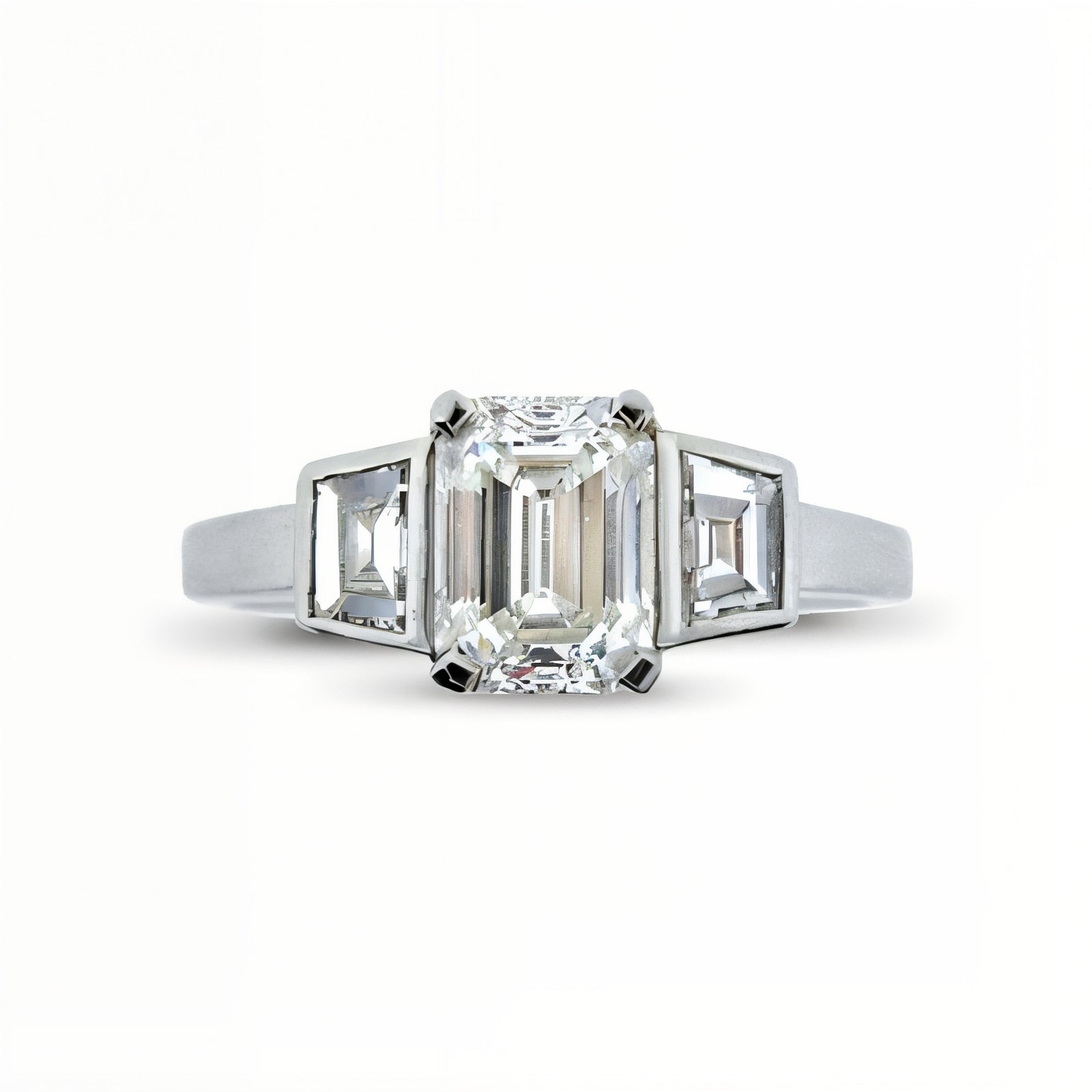Unity Emerald Cut and Trapeze Cut Diamond Ring